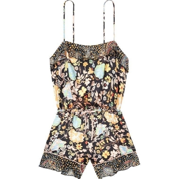 Victoria's Secret Flounce Romper Black Floral Size  Small - Picture 3 of 4